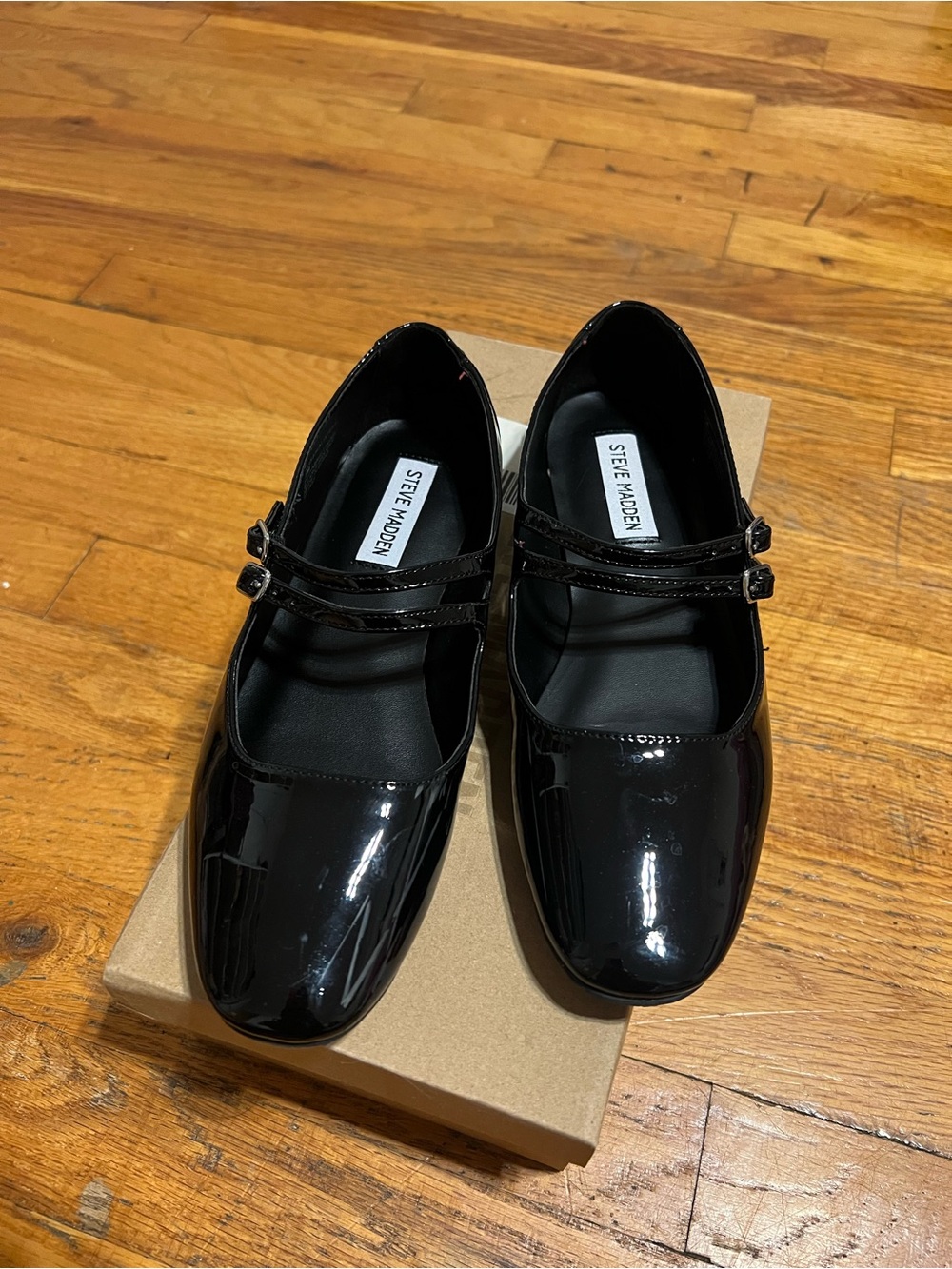 Steve Madden Women's Black Patent Mary Jane Flats